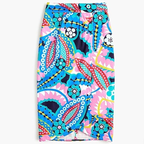 NWT J.Crew Tie-back Tulip Skirt in Ratti® Kaleidoscope Floral Size 6 - Picture 1 of 9